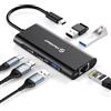 UtechSmart Hub USB C, UtechSmart 6 in 1 adattatore da USB C a HDMI con 1000M Ethernet, porta di ricarica PD 100W, adattatore a 3 porte USB 3.0 compatibile con MacBook Pro, Chromebook e dispositivi USB C (nero)