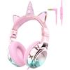 JYPS Cuffie Bambina, Metallico Cuffie per Bambini con Filo, Shareport, 85/94dB Volume Limitato, Cuffie Over-Ear Pieghevoli per Regali per Bambini/Scuola/Tablet/Viaggio/Musica