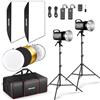 NEEWER Kit Flash Monoluce da Studio 800W (2pz), Luce Strobo S101-400W 5600K con Lampada Pilota 150W/Attacco Bowens/Softbox/Stativo/Riflettore/Trigger RT-16/Borsa per la Fotografia di Prodotti Ritratti