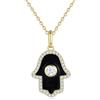 GAVU Collana Mano di Fatima da Donna con Ciondolo Occhio Bianco, Collana Argento 925 Donna, Collana Oro Donna