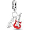 NARMO 925 Sterling Silver Charms per le donne Guitar Dangle Charm per Pandora Bracciale Perline Originali