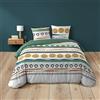 Douceur d'Intérieur, Parure da letto 3 pezzi (240 x 220 cm) Asiana Verde, 100% Cotone