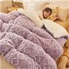 YRRA Trapunta Invernale, Coperta in Cashmere, Coperta Pesante per Letto, Piumino Matrimoniale Invernale Caldo, Coperta per Biancheria da Letto Domestica,Viola,200x230cm(6kg)