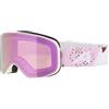 ALPINA Slope Q-Lite - Maschera da sci alla moda per uomo e donna, Anti-Fog, circolazione dell'aria efficace, lente specchiata, white-rose matt