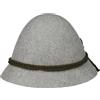 Chapeaushop Cappello Tradizionale - Cappello da Montagna in Feltro di Lana - Cappello da Caccia con Cordoncino - Cappello da Pastore con Fascia Interna - Cappello di Feltro Estate/Inverno Grigio 58 cm