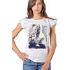 street style Einstein Tatuato Color & Grey 18-84 Moda Urban Slub Lady Donna 100% Cotone Fiammato BS (IT, Testo, M, Regular, Regular, White - Color)