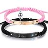 NEHZUS Personalizzare Bracciale Bracciale Bracciale la sua corda fatta a mano intrecciata ID nome corrispondente Coppie Braccialetti per gli amanti incisione personalizzata, One Size, Acciaio