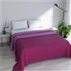 Italian Bed Linen TRAPUNTINO ESTIVO ELEGANT NO STIRO - Made in Italy - Copriletto Matrimoniale 260x270 cm in Morbida Microfibra - Tinta Unita - DoubleFace - Trapunta 100 g - Fucsia/Lilla