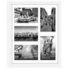 Americanflat Cornice 10x15 cm Bianco - Portafoto da Parete Multiplo da 28x36 cm con Passepartout per 5 Foto 10x15 cm - Cornice Foto Multiple con Vetro Infrangibile