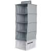 osama home PANTONE - Organizer Armadio Salvaspazio da Appendere 5 Scomparti Abiti e Accessori, Organizzatore Armadio Verticale Pieghevole, Divisori per Armadio Interno Portaoggetti e Vestiti 84x30x30 cm, Grigio