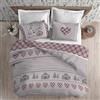 PENSIERI DELICATI Parure Copripiumino Matrimoniale Flanella 100% Cotone, Sacco 250X200 CM e Federa 52X82 CM, Made in Italy, Copripiumino Lavabile In Lavatrice A 40°, Fantasia Chalet Rosso