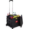 Relaxdays Carrello Portaspesa Pieghevole, con Manico Telescopico e Coperchio Carrellino Trolley, 99 x 45 x 38 cm, Nero