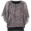 malito more than fashion Malito - Camicetta da donna in look pipistrello - Tunica a maniche corte con taglio comodo - Elegante camicia oversize con vita larga - Shirt stampa leopardata e tinta unita 6296 (34-42), Leone grigio