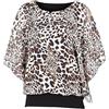 malito more than fashion Malito - Camicetta da donna in look pipistrello - Tunica a maniche corte con taglio comodo - Elegante camicia oversize con vita larga - Shirt stampa leopardata e tinta unita 6296 (34-42), Leone bianco