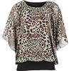 malito more than fashion Malito - Camicetta da donna in look pipistrello - Tunica a maniche corte con taglio comodo - Elegante camicia oversize con vita larga - Shirt stampa leopardata e tinta unita 6296 (34-42), Leo-Oliva
