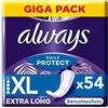 Always Daily Protect - Salvaslip da donna Extra Long (54 rilegature), con profumo fresco, adatto a tutte le forme di slip, traspiranti, flessibili