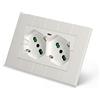 FANTON 421000-59 Multipresa universale da incasso OPERA/LNW doppia presa bipasso italo/tedesca 2P+T 16A 1 presa USB-C 5V 3A precablata per scatola a 3 moduli + adattatore USB C/A