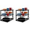 joeji's Kitchen Scolapiatti Stabile Per Riporre Gli Oggetti In Cucina - Scolapiatti Angolare Per Armadio - Organizer Per Ripiani 25x25x19 Nero (Confezione da 2)