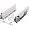 cyclingcolors 2x Cassetto completo con guide + pannello + supporto anteriore e posteriore + coperchio viti Binari scorrevoli mobili cucina, altezza 86mm, lunghezza 400mm, bianco