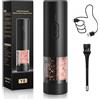 ZQIN Set elettrico 2 in 1 per sale e pepe, macinapepe automatico, illuminazione a LED, macinino regolabile, grande capacità ideale per cucina e barbecue (nero)