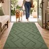 Biscpro Zerbini per Ingresso Interno,80x120cm Tappetino Antiscivolo Lavabile in Lavatrice,Zerbino d'Ingresso Polipropilene Assorbenti per Interno,Ingresso,Esterno,Corridoio,Balcone-Verde