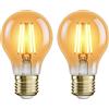 ledscom.de 2 pezzi E27 Lampadina LED, A60, bianco extra caldo (2500 K), 4,2 W, 471lm, colore oro