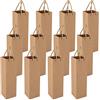 Heyu-Lotus Confezione da 12 sacchetti regalo per vino, vino riciclabile, champagne per Natale, matrimonio, compleanno, marrone, 1 stück (12er Pack)
