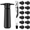 AUROAY Pompa Salvavino con Tappi Sottovuoto,15 in 1 Kit di Stopper Vino Ritutilizzabile,PompaSottovuoto per Bottiglie di Vini con 12 Tappi 1 Versatore 1 Cavatappi 1 Pompa,Estrazione d'Aria Vini