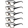 Eyekepper 5 Paia Occhiali da Lettura Vintage Lettori per Leggere Uomo Donna Lenti Trasparente Primavera Cerniere Nero/Giallo Diottria 3.00