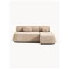 Westwing Collection Divano letto angolare in teddy-bouclé con contenitore Pao