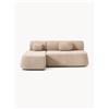 Westwing Collection Divano letto angolare in teddy-bouclé con contenitore Pao