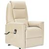 POLTRONE ITALIA Detraibile 19% Poltrona Relax Alzapersona Zero Gravity 2 motori reclinazione indipendente schienale pediera 2 ruote seduta indeformabile Pelle elettrica anziani reclinabile Beige