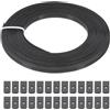 PATIKIL Ossa per Cucire, 10 Iarde 6mm Ampio Poliestere Cuci-Attraverso Stecche per Corsetti Corsetto Stecca con 40Pz Cappucci Terminali per Corsetto Abito Sposa Cappello Fai da Te, Nero