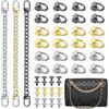 JNYUTEEN 24 Pezzi Rivetti con Anello, 3 Colori Rivetti ad Anello a D con 3 Pezzi Cinghie Catena, Rivetti in Pelle Rivetto con Anello a D per Cinture Borsa Custodia per Cellulare