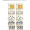 BrilliantJo Set di 2 Organizer Armadio, Portattuto da Appendere con 5 Scomparti con 6 Tasche Laterali a Rete per Vestiti, con 2 Ganci Organizzatore Armadio da 30 x 30 x 108 cm, Beige