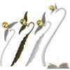 MERVYNGLYNNHUNTER 4 Pezzi Segnalibro In Metallo Set，Harry Potter Segnalibro,Segnalibro Particolare con Ciondolo Boccino, per lettori, donne, adolescenti, ragazze (argento + oro)