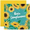 Central 23 Biglietto Auguri Girasole Vibrante Fiori Allegro Cartolina Amici Donna Uomo Colleghi Idea Regalo Con Adesivi