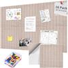 Sonuvia Grande Pannello in Feltro Autoadesivo 120x120 cm, Set 16 Pezzi Decorativi con 70 Puntine, Bacheca Memo Murale per Ufficio Cucina e Arredo Interno, Cammello Scuro