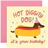 Central 23 Biglietto di compleanno con cane con salsiccia, bassotto, divertente biglietto di compleanno per uomini e donne, regalo per genitori di pellicce, proprietari di animali domestici, cane