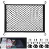 APKOL Rete Bagagliaio Auto 60x40cm Estensibile Fino a 120×80cm, Rete Portaoggetti in Nylon Elastico con 4 Ganci e 4 Anelli in Metallo, Organizer Universale per Auto, SUV, Camion, Furgone, Nero