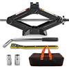 kefflum Cric per Auto 1.5T, Kit Completo Include Chiave a Cricchetto e Leva Telescopica per Pneumatici, Crick Auto 1500kg per Cambio Gomme di Emergenza Portatile per Camion Berline Furgoni e SUV