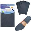 Unikstep 4 pezzi di protezioni per suole delle scarpe, cuscinetti antiscivolo per fondo e tallone delle scarpe, adesivo per la riduzione del rumore autoadesivo antiscivolo (Black)