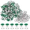 QUARKZMAN 100pz Kit Occhielli in Metallo 1/5 (5mm) ID Occhiello per Teloni Piccolo Rondelle Autoportante con Foro Rondelle per Scarpe Cuoio Perline Nuclei Tela Etichette, Verde