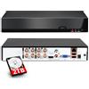 KERUI DVR 8 Canali di Sorveglianza, Videoregistratore 5MP Lite 6 in1 Registratore di Sicurezza con HDD 2TB, Rilevamento di Persone/Veicoli per Sistema di Telecamere CCTV Analogico/XVI AHD TVI CVBS CVI IP
