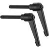 QUARKZMAN 2Pz M8 x 50mm Manopole Regolabili Pulsante di Bloccaggio Nero | a Scatto Rapido Rotante, con Filettatura Maschio, per Macchine Tornio