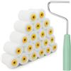 winbest Set di 20 rotoli per pittore, piccolo rotolo di schiuma, 5 cm, con manico guanti, mini rullo per pittura da parete, rotolo di vernice per vernici, decorazione architettonica