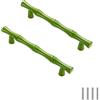 FEEIMOL 2 pezzi Bambù Forma Maniglie Maniglie per Mobili Cucina Armadio Cassetto Pomelli Lega di Zinco Maniglia per Porta Comò Bar Maniglie Foro singolo