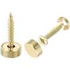 QUARKZMAN Viti Decorative Ottone con Tappi 12mm Autofilettanti Oro 8pz