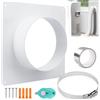 BSTDAYEVER Flangia del Connettore del Condotto di Ventilazione 150mm Flangia Diritta di Plastica Tubo Vent Systems Flange di Collegamento con Fascette Stringitubo e Nastro Alluminio per Il Sistema Vent