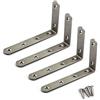 Zernnis Staffe angolari per connettori angolari (spessore 3 mm), in acciaio inox, a forma di L, con viti, 4 pezzi, 125 x 75 x 3 mm